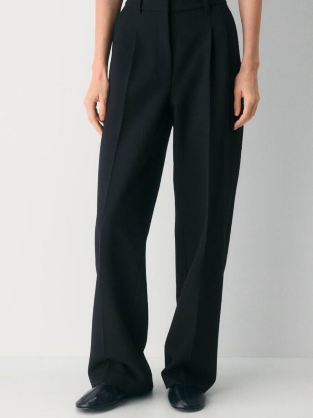 Aritzia The Effortless Pant NWT Softly Structured Wide Leg Trouser Black 14 Tall